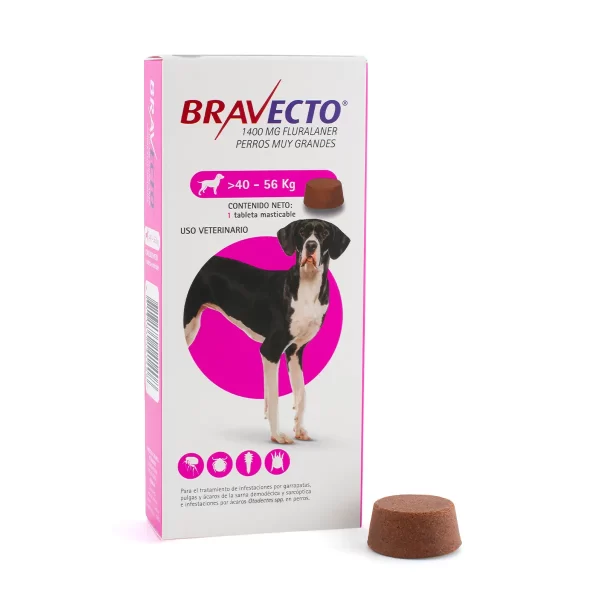 BRAVECTO PERROS MUY GRANDES 40 - 56 KG TABLETA MASTICABLE