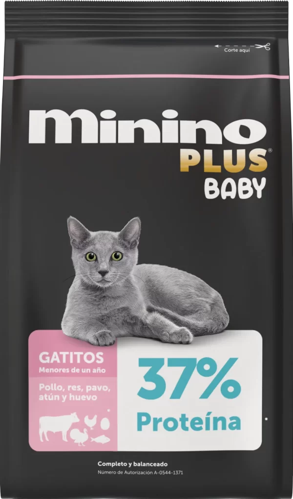 MININO PLUS BABY GATITOS MENORES DE UN ANO CROQUETAS  1.3 KG